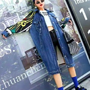 Chaqueta larga jeans comics espalda - Imagen 5