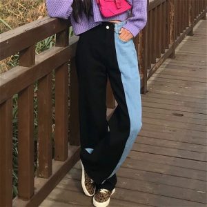 Jeans blue black pierna ancha y cintura alta - Imagen 5