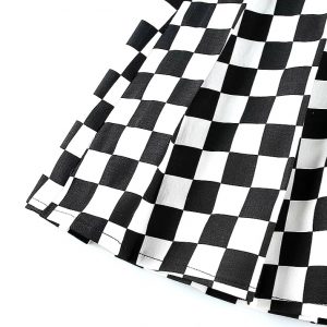 Falda plisada middle cuadros/negro - Imagen 9