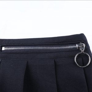 Falda plisada middle cuadros/negro - Imagen 6