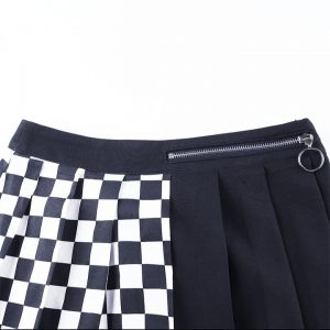 Falda plisada middle cuadros/negro - Imagen 8