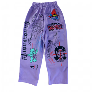 Pantalones holgados con impresiones dibujos y letras - Imagen 6