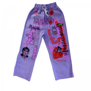 Pantalones holgados con impresiones dibujos y letras - Imagen 5