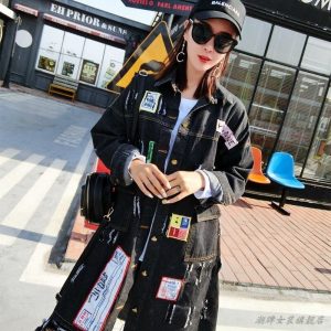 Chaqueta jeans abrigo parches - Imagen 6