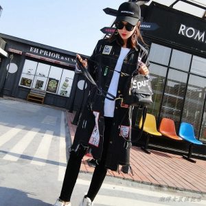 Chaqueta jeans abrigo parches - Imagen 5