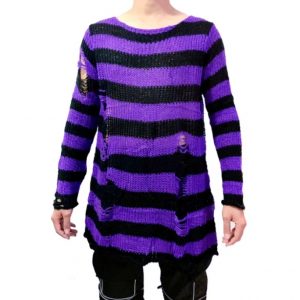 Suéter tejido a rayas calado - Imagen 9