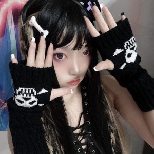 Guantes tejidos calavera - Imagen 5