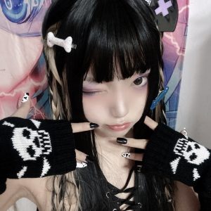 Guantes tejidos calavera - Imagen 4