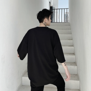 Camiseta estilo coreano para hombre con cadena y alfiler de gancho - Imagen 4