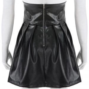 Falda corsé cuero sintético gothic - Imagen 4