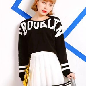 Falda blanca rayas plisada - Imagen 4