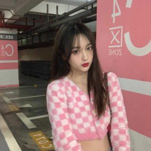 Cárdigan rosa cuadros - Imagen 12