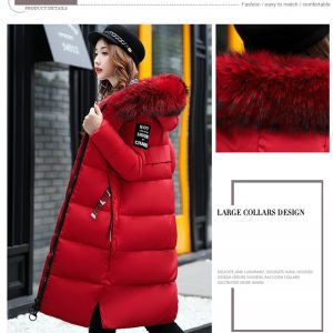 Parka roja larga acolchada - Imagen 15