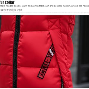 Parka roja larga acolchada - Imagen 10