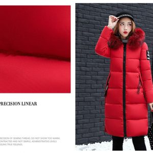 Parka roja larga acolchada - Imagen 11