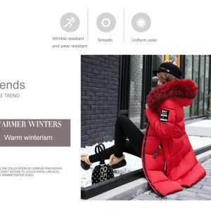 Parka roja larga acolchada - Imagen 12