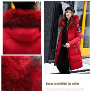 Parka roja larga acolchada - Imagen 17