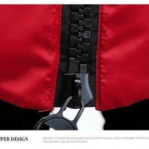 Parka roja larga acolchada - Imagen 4