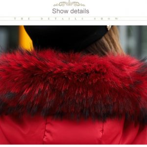 Parka roja larga acolchada - Imagen 5