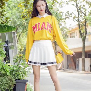 Falda blanca rayas plisada - Imagen 7