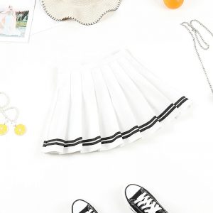 Falda blanca rayas plisada - Imagen 5