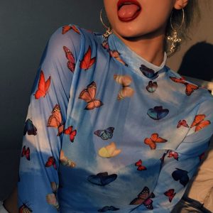 Camiseta mariposas transparente - Imagen 5