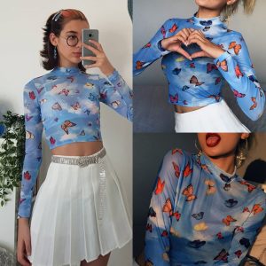 Camiseta mariposas transparente - Imagen 9