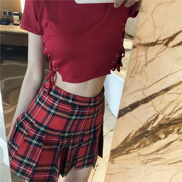 Falda Coreana Short Rojo – TIENDA