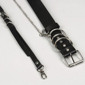 Cinturón arnés cuero sintético con cadena - Imagen 7