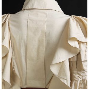 Vestido coreano camisero/cinturón con volantes - Imagen 12