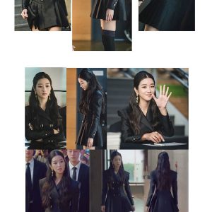 Vestido negro coreano plisado abotonado - Imagen 12