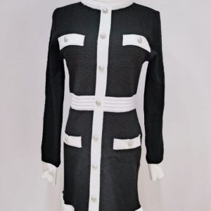 Vestido tejido coreano ajustado - Imagen 11