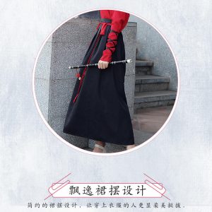 Hanfu Chino Mujer rojo/negro - Imagen 6