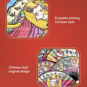 Abanico estilo chino con diseños - Imagen 6