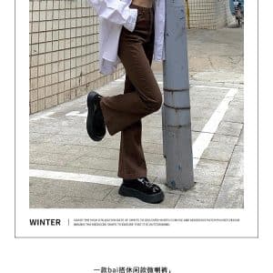 Pantalones jeans pata ancha marrón - Imagen 7