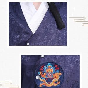 Hanbok hombre azul/blanco - Imagen 7